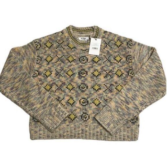 Re/Done Re Done 50s Crew Neck Sweater‎ XO Rainbow Small Knit Retro - Picture 7 of 11